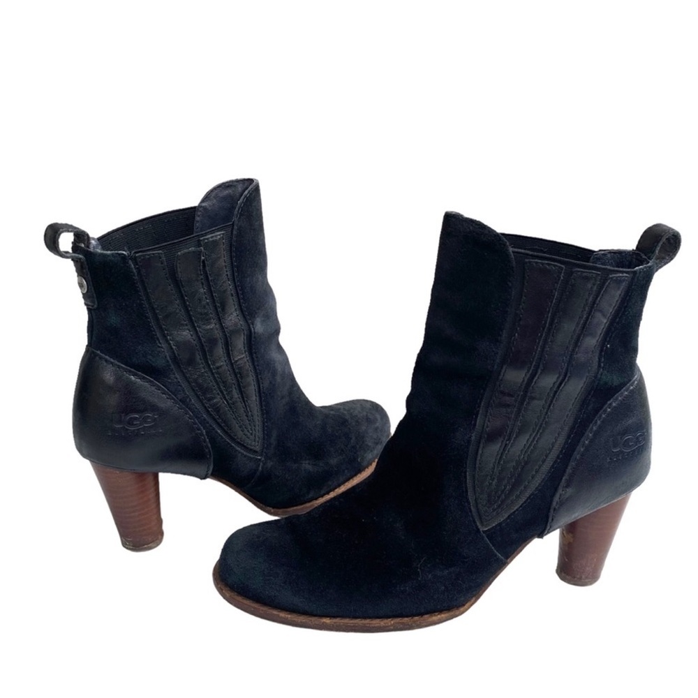 UGG black suede heel boot size 8.5